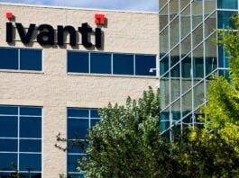 A logo sign outside of the headquarters of Ivanti