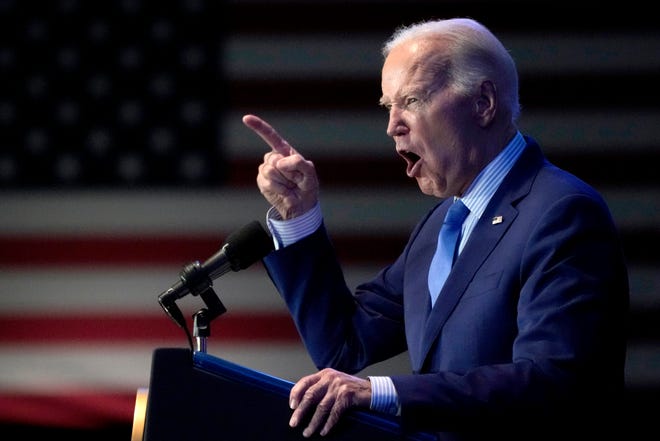 President Joe Biden speaks at South Carolina's First in the Nation dinner at the South Carolina State Fairgrounds in Columbia, S.C., Saturday, Jan. 27, 2024.