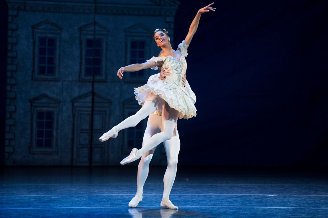 Misty Copeland dances with Daniil Simkin in American Ballet Theatre's 