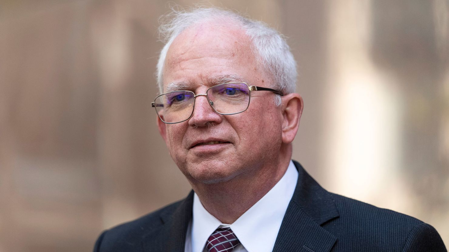 Attorney John Eastman, the architect of a legal strategy aimed at keeping former President Donald Trump in power, talks to reporters after a hearing in Los Angeles on June 20, 2023.