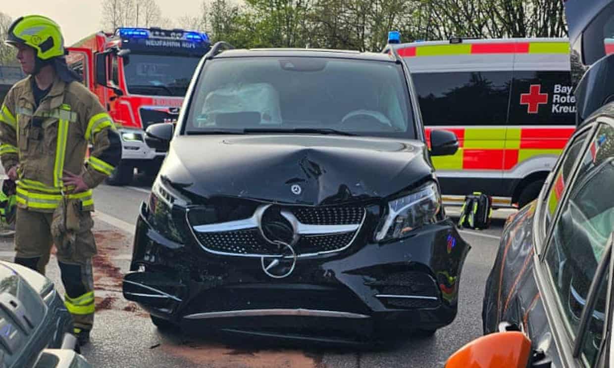 The Mercedes in which three of Harry Kane’s four children were travelling.