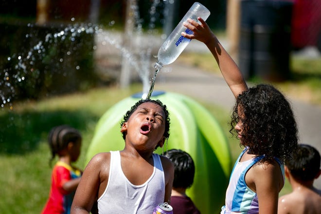Providence families flocked to Fargnoli Water Park on Smith St. Wednesday afternoon trying to cool down and beat the high heat and humidity that blanketed the state.