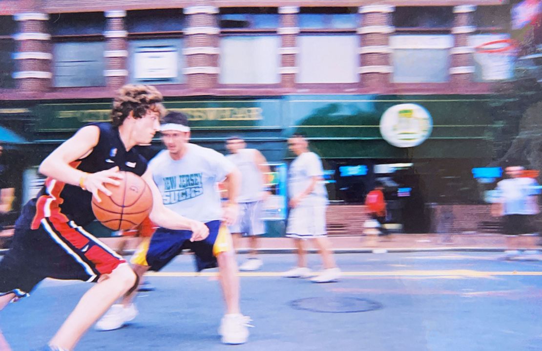 Thomas Lake, with ball, at a basketball tournament in Springfield, Massachusetts, around 2003.