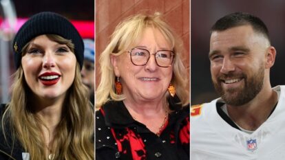 Taylor Swift, Donna Kelce, Travis Kelce Taylor Swift, Donna Kelce, Travis Kelce