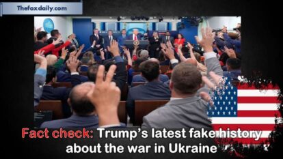 Fact check Trump’s latest fake history about the war in Ukraine President Donald Trump, center, points to members of the media as he speaks with reporters in the James Brady Press Briefing Room at the White House on August 11 in Washington, DC.