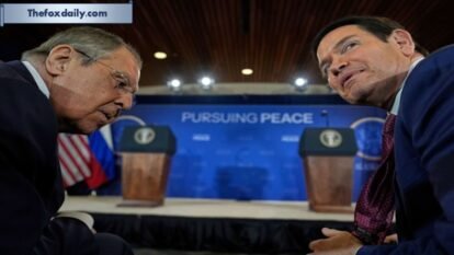Russia's Foreign Minister Sergey Lavrov and Secretary of State Marco Rubio talks before the joint news conference. Russia's Foreign Minister Sergey Lavrov and Secretary of State Marco Rubio talks before the joint news conference.