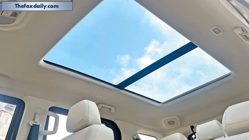 Massive panoramic sunroof lets in abundant light and makes the cabin feel spacious and airy