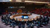 Representatives attend a meeting of the UN Security Council on the Israel-Palestinian conflict at the UN Headquarters in New York on August 27, 2025