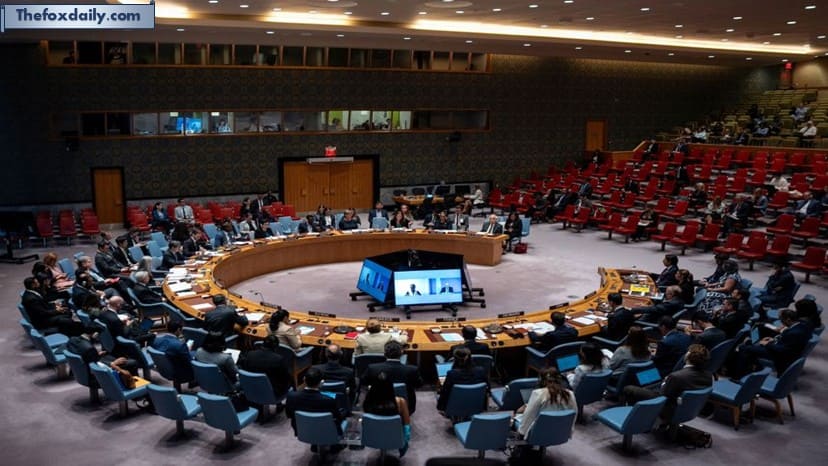 Representatives attend a meeting of the UN Security Council on the Israel-Palestinian conflict at the UN Headquarters in New York on August 27, 2025