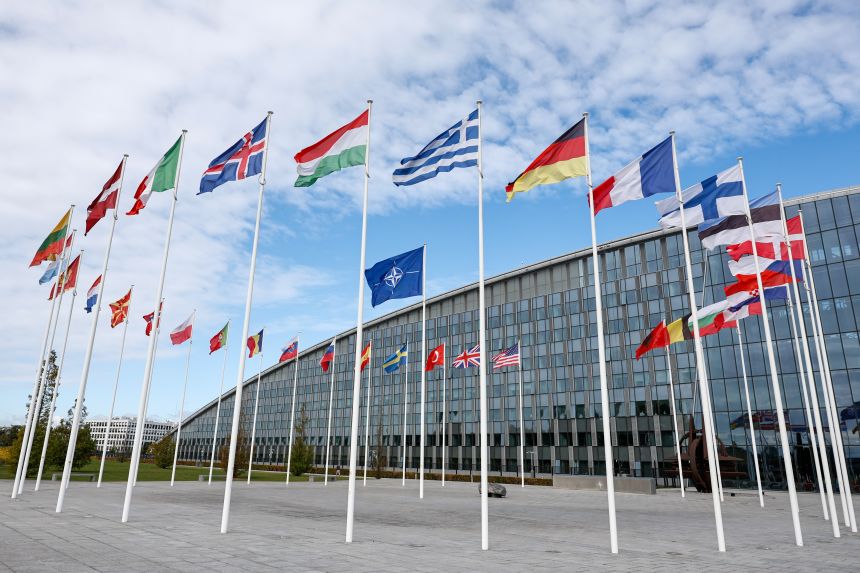 Headquarters of North Atlantic Treaty Organization (NATO) in Brussels, Belgium, on Tuesday, Sept. 23, 2025
