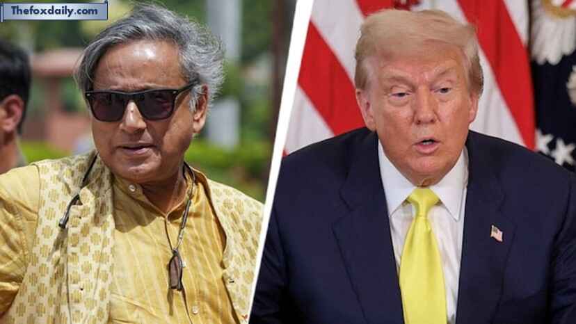 Congress MP Shashi Tharoor (left) and US President Donald Trump (right).