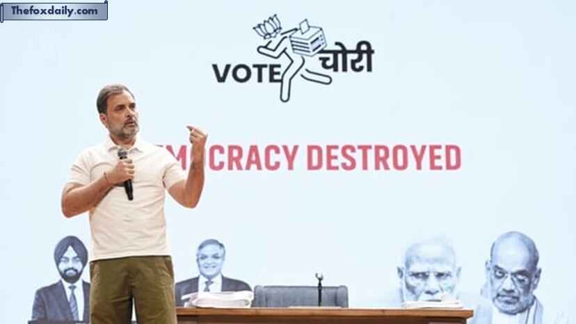 LoP in the Lok Sabha and Congress MP Rahul Gandhi addressing a press conference, at AICC HQ, in Delhi, on August 7