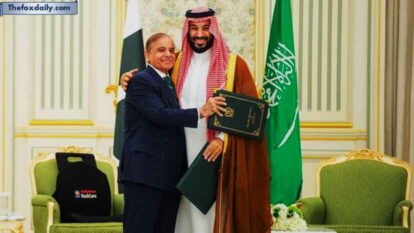 Saudi Crown Prince Mohammed bin Salman and Pakistan Prime Minister Shehbaz Sharif embrace each other on the day they sign a defence agreement, in Riyadh. Saudi Crown Prince Mohammed bin Salman and Pakistan Prime Minister Shehbaz Sharif embrace each other on the day they sign a defence agreement, in Riyadh.