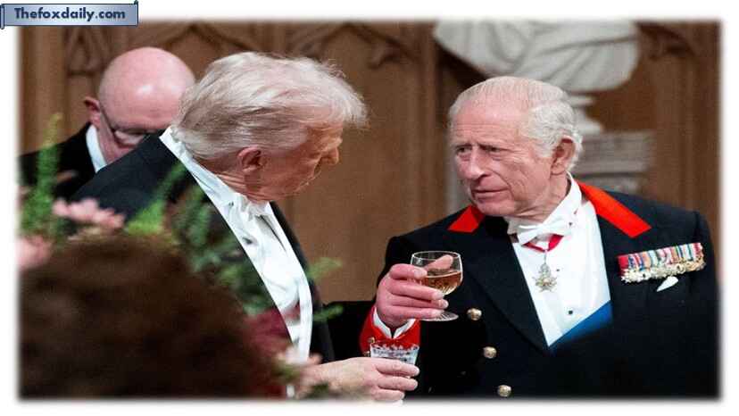 US President Donald Trump and Britain's King Charles III attend an official state banquet at Windsor Castle in Windsor, Britain, September 17, 2025