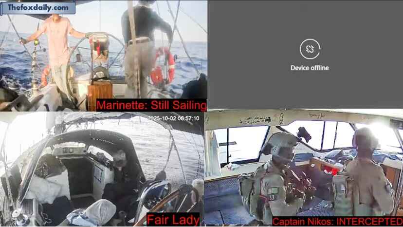 CCTV footage shows Israeli forces boarding the Captain Nikos vessel, part of Global Sumud Flotilla, on Thursday