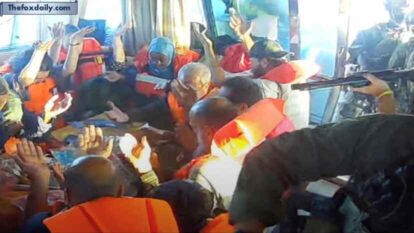 Israeli navy forces intercept the Gaza-bound vessel Florida, part of the Global Sumud Flotilla, on Thursday Israeli navy forces intercept the Gaza-bound vessel Florida, part of the Global Sumud Flotilla, on Thursday