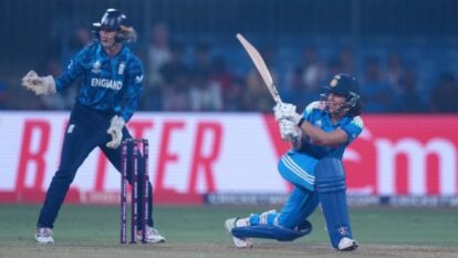 India's Smriti Mandhana in action against England during ICC Women's World Cup 2025. (Photo: AP)