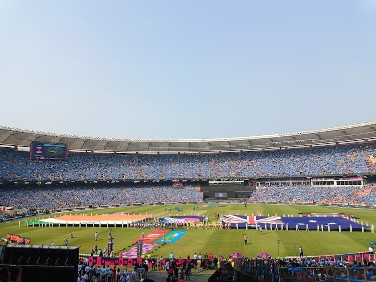 The stadium erupted in cheers as the Indian anthem blasted through the speakers.