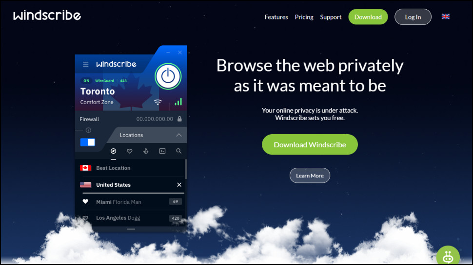 Windscribe VPN Website