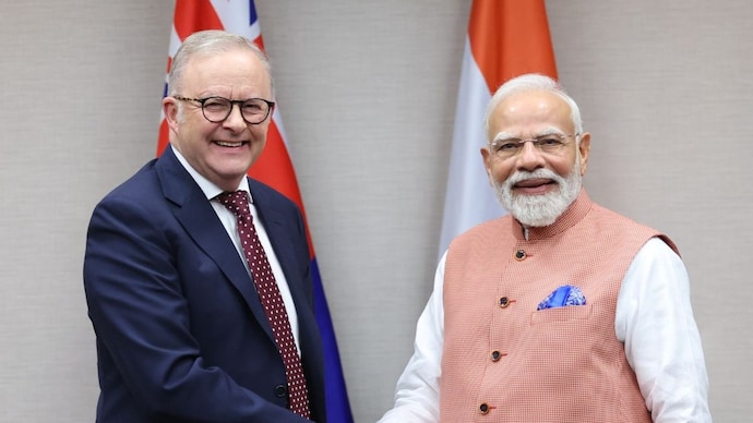 Prime Minister Narendra Modi with his Australian counterpart Anthony Albanese