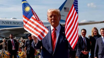 President Trump greeted by Malaysian prime minister hours before they signed a trade deal that has been controversial. President Trump greeted by Malaysian prime minister hours before they signed a trade deal that has been controversial.
