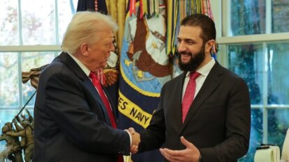 Trump met with Sharaa in the first-ever visit by a Syrian president to Washington. Trump met with Sharaa in the first-ever visit by a Syrian president to Washington.
