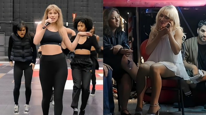 Kelce, Sabrina, and other characters can be seen in Taylor Swift's End of an Era trailer. Observe