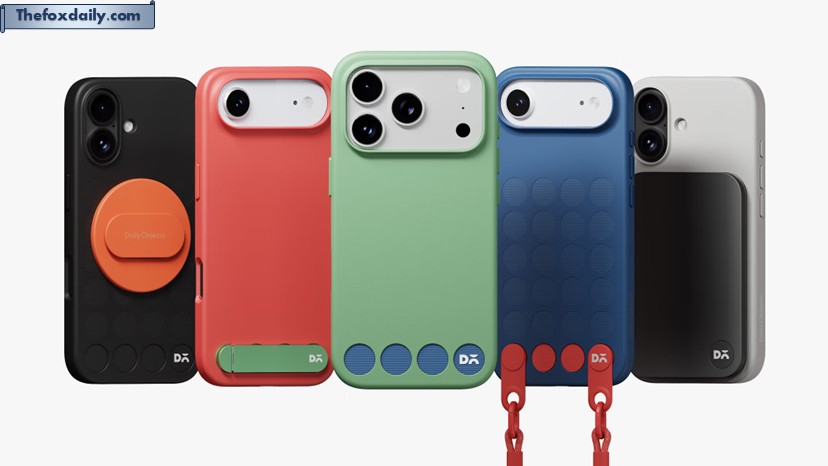 This reminds one of a stick-on battery pack, but it is a flip-out case that can hold credit cards or IDs