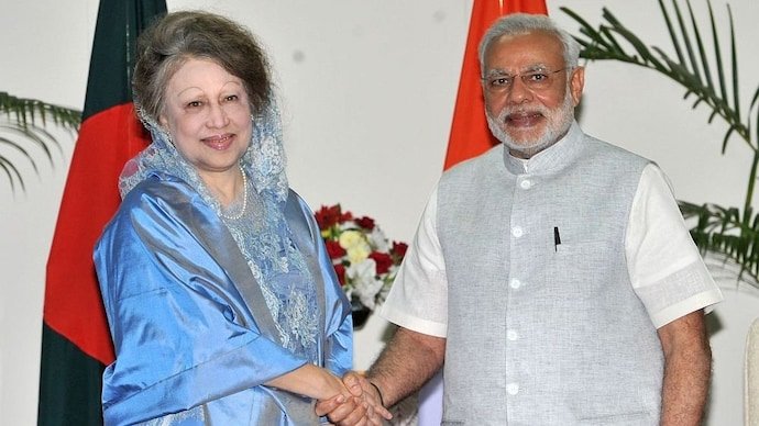 Khaleda Zia and PM Narendra Modi during their 2015 meeting.