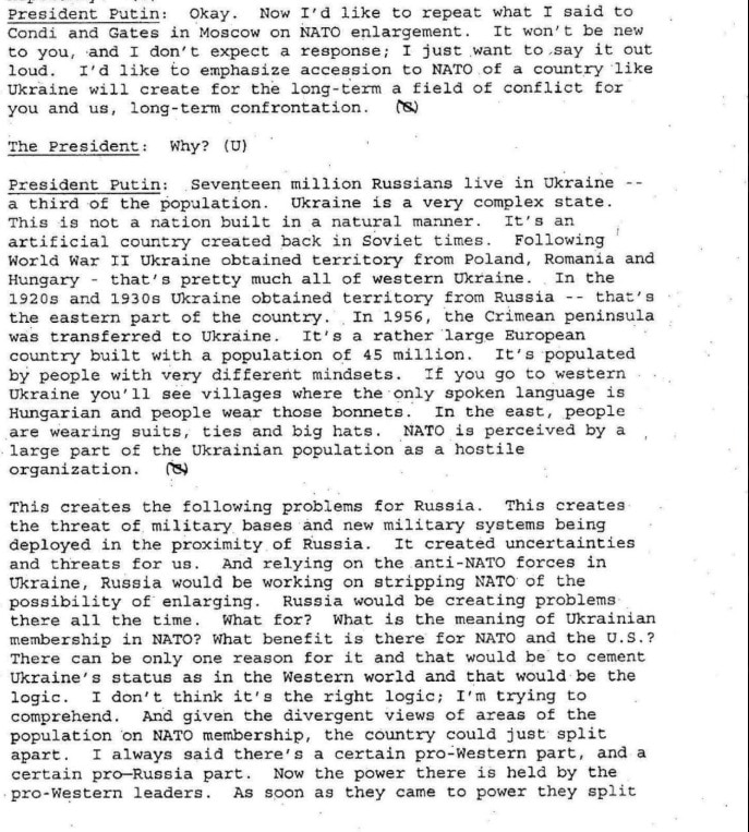 briefed George W. Bush about Ukraine