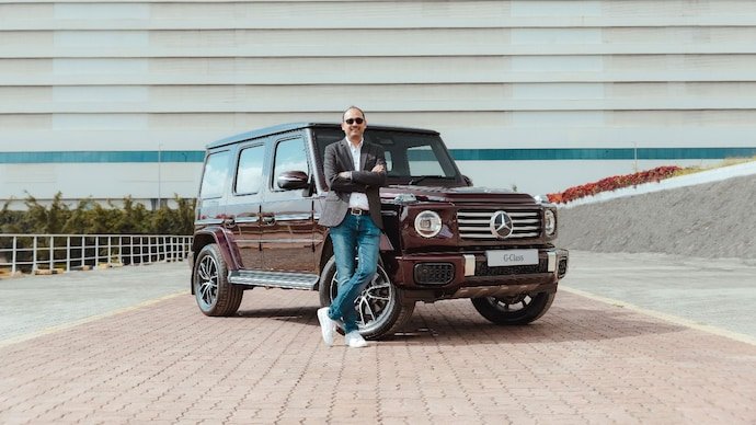 Santosh Iyer, Managing Director and CEO, Mercedes-Benz India with the new G450d.
