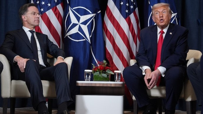 US President Trump holds a bilateral meeting with NATO Secretary General Mark Rutte, at the World Economic Forum in Davos