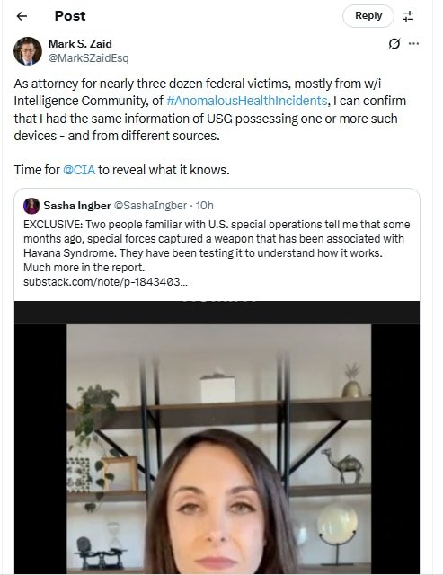 As the lawyer for some thirty federal victims of #AnomalousHealthIncidents, primarily from the Intelligence Community