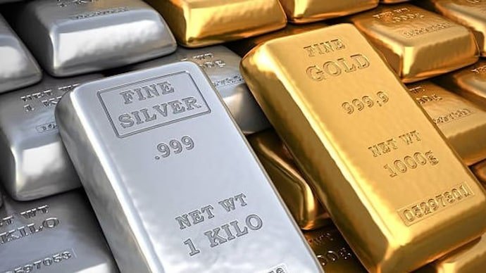 The current price of gold and silver