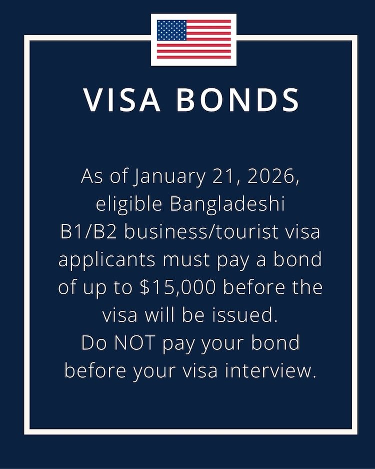 Bangladeshis will need to pay $15,000 bond for business
