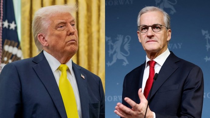 US President Donald Trump and Norwegian Prime Minister Jonas Gahr Stoere