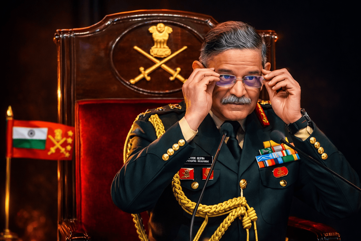 Chief of Army Staff General Upendra Dwivedi during a press conference on Tuesday.