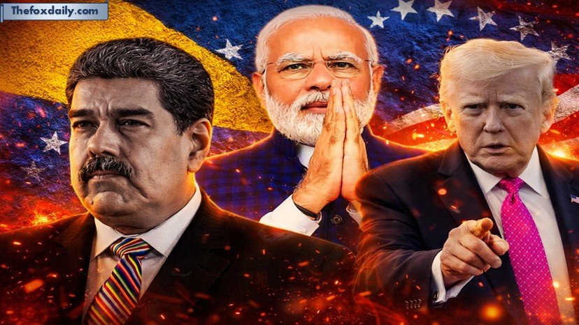 Political leaders amid fiery flags