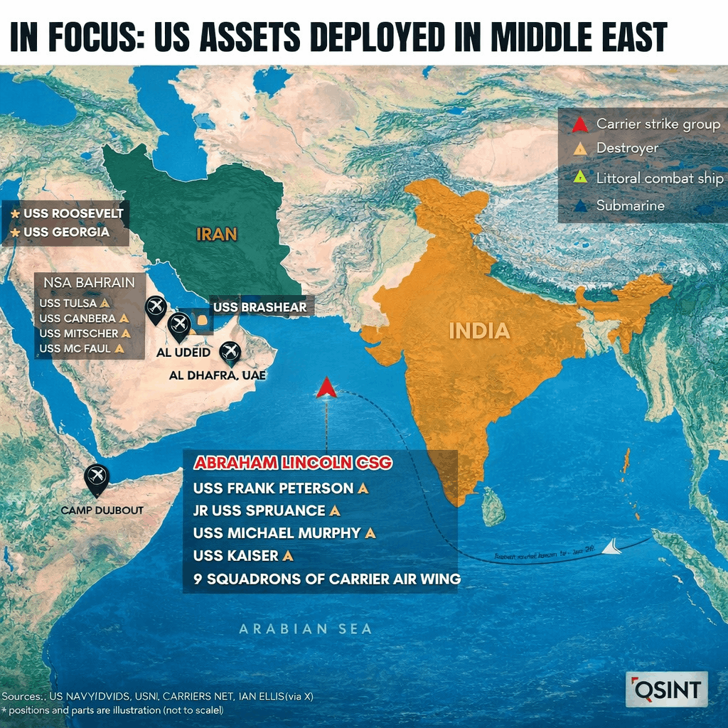 USS Abraham Lincoln Carrier Strike Group en route to the Middle East