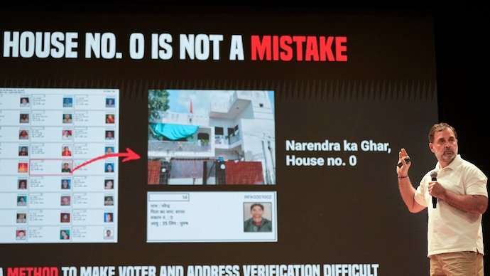 Rahul Gandhi alleged voter fraud during his press conference in New Delhi.