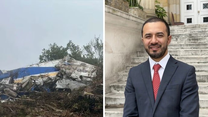 The scene of a plane crash in Colombia on Thursday and lawmaker Diogenes Quintero. (Photo: Aeronáutica Civil Colombia)