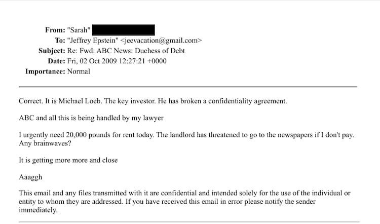 sarah ferguson daughters princesses eugenie beatrice jeffrey epstein files