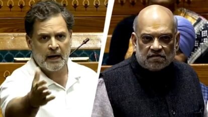 Rahul Gandhi and Amit Shah in Parliament Rahul Gandhi and Amit Shah in Parliament