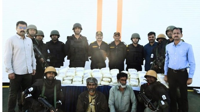 Joint operation by Gujarat ATS and Indian Coast Guard leads to seizure of 203 kg suspected narcotics.