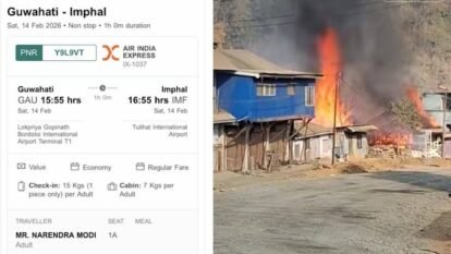 In a pointed gesture, Khera claimed the Congress had “even booked” a flight for the Prime Minister from Guwahati to Imphal.