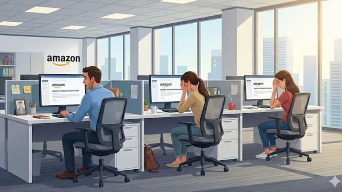 Amazon India party sparks backlash over layoffs and offshoring of US jobs.