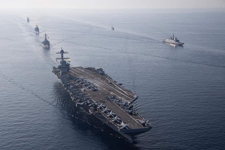 A carrier strike group, like this one centered around the USS George Washington enables nations to project power across the world. 