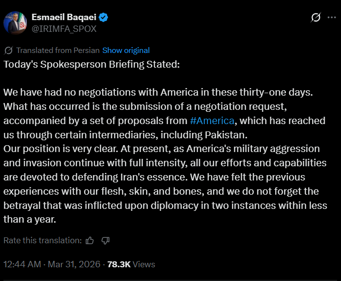 Iran rejects claims of talks with US