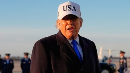 President Donald Trump speaks to reporters before he boards Air Force One, Friday, March 13, 2026, at Joint Base Andrews, Md., for a trip to Florida.