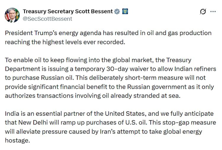 The move is expected to alleviate pressure on the global oil supply chain amid disruptions caused by the Iran war.